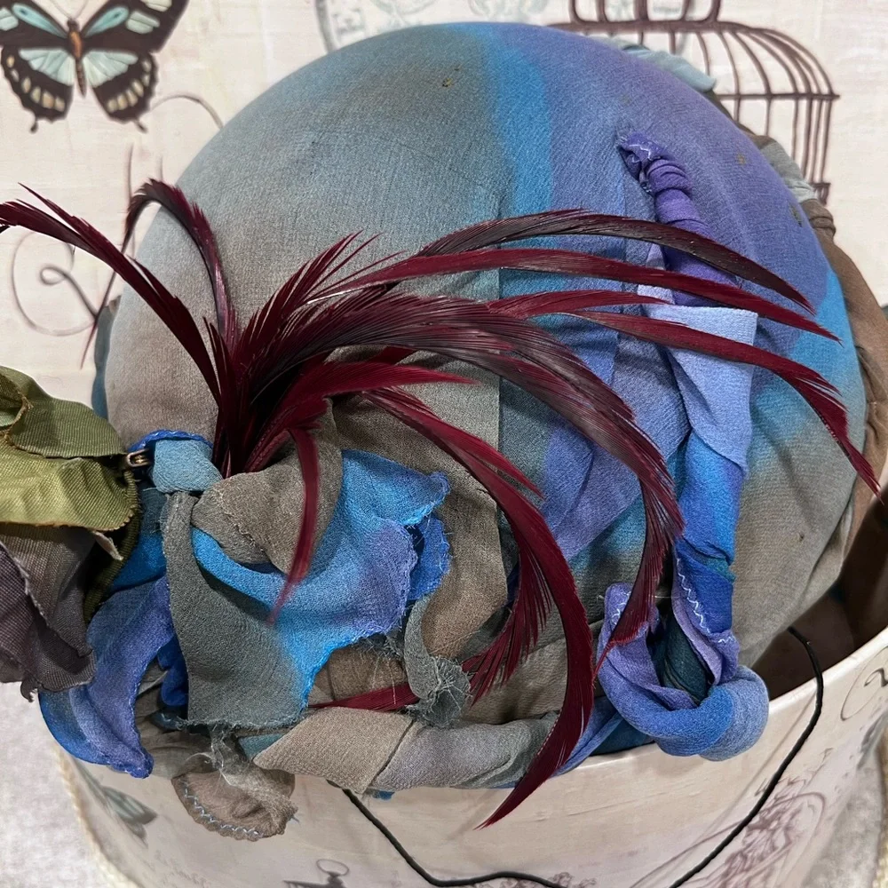Vintage… Elegant Floral & Feather Hat